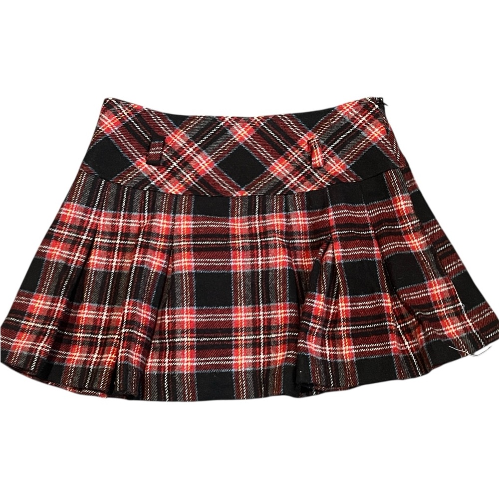 Forever 21 Plaid Mini Skirt in Red and Black